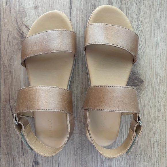 Nisolo Flatform Leather Sandals, Almond, Women’s size 7 - Picture 5 of 14